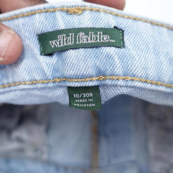 Wild Fable Jeans Women's 10/30R Blue‎ Denim Distressed High-Rise Straight Leg - Picture 6 of 7